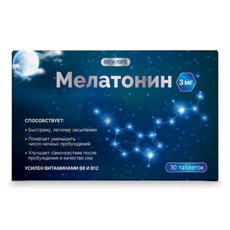 Фото BioForte Мелатонин Комплекс для сна, таблетки покрыт. плен. об. 3 мг, 30 шт.