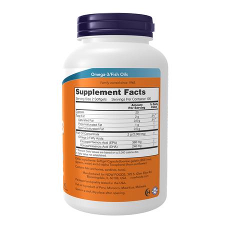 Фото NOW Омега-3 1000 мг, капсулы массой 1382 мг, 200 шт.