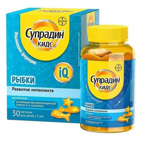 Фото Супрадин Кидс Рыбки, пастилки жевательные, 30 шт.