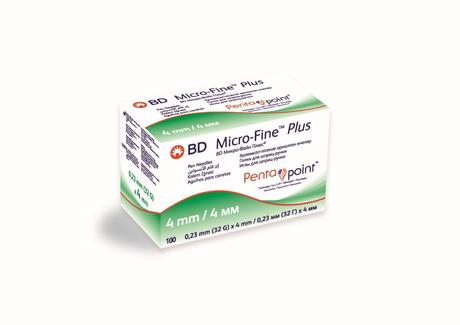 Фото BD Micro-Fine Plus, иглы для шприц-ручки 32g (0,23 х 4 мм), 100 шт.