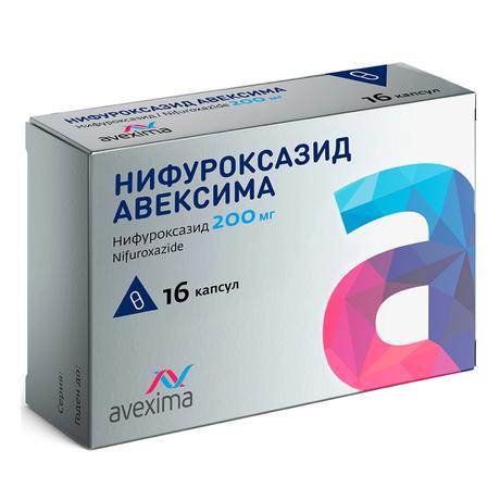 Фото Нифуроксазид Авексима, капсулы 200 мг, 16 шт.