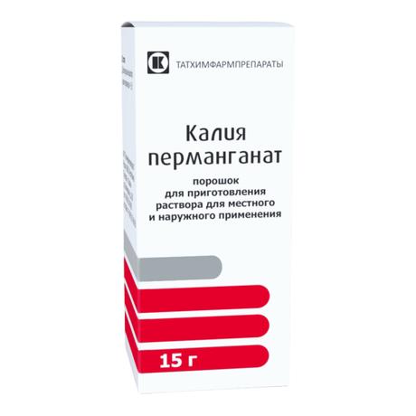 Фото Калия перманганат, порошок для приготовления раствора для местного и наружного применения 15 г