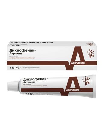 Фото Диклофенак-Акрихин, гель 1%, 40 г