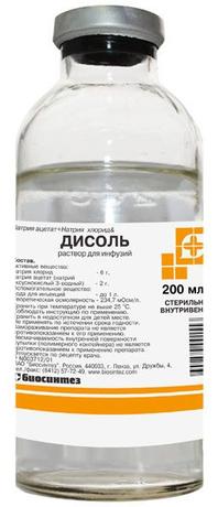 Фото Дисоль, раствор для инфузий 200 мл, 24 шт