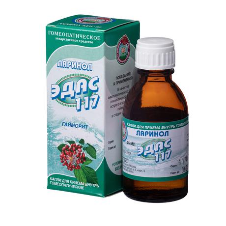 Фото Ларинол Эдас-117, для лечения гайморита, капли гомеопатические 25 мл 