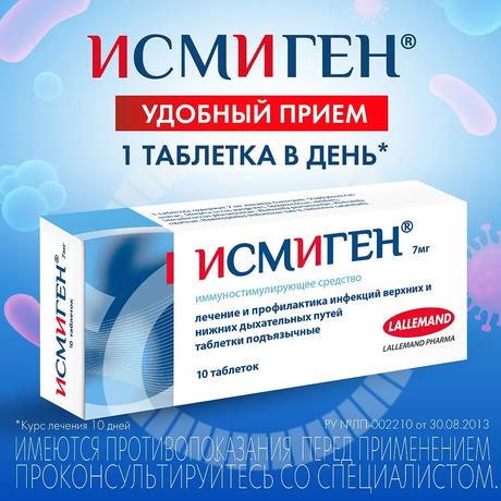 Фото Исмиген, таблетки подъязычные 7 мг, 10 шт.