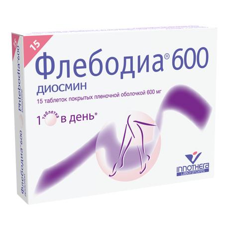 Фото Флебодиа 600, таблетки покрыт. плен. об. 600 мг, 15 шт.