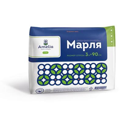 Фото Марля медицинская нестерильная Амелия, 90 см х3 м