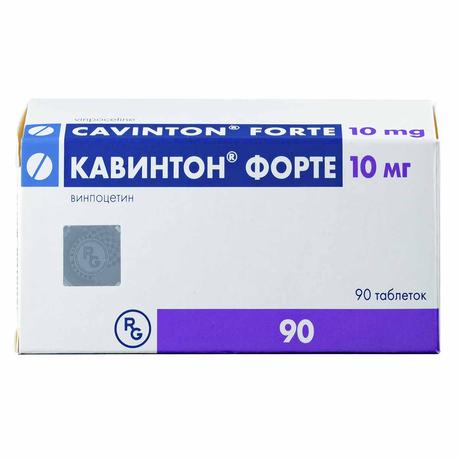 Фото Кавинтон форте, таблетки 10 мг, 90 шт.