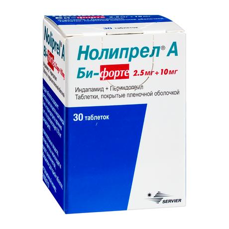 Фото Нолипрел А Би форте, таблетки покрытые пленочной оболочкой 10+2.5 мг, 30 шт.