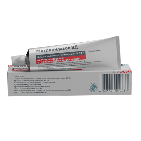 Фото Метронидазол, гель 1%, 30 г