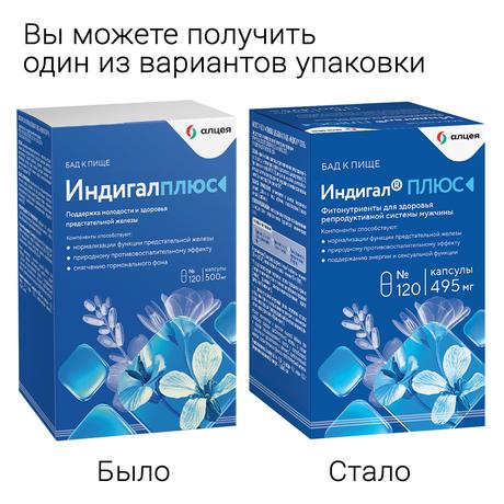 Фото Индигалплюс, капсулы 500 мг, 120 шт.