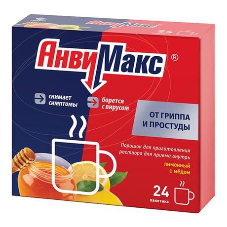 Фото АнвиМакс, порошок для приготовления раствора для приема внутрь (лимон-мед) 5 г, 24 шт.