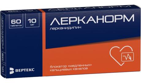 Фото Лерканорм, таблетки покрытые пленочной оболочкой 10 мг, 60 шт.