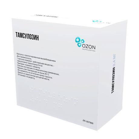 Фото Тамсулозин, капсулы с пролонгированным высвобождением 0,4 мг, 90 шт.