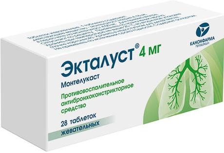 Фото Экталуст, таблетки жевательные 4 мг, 28 шт.