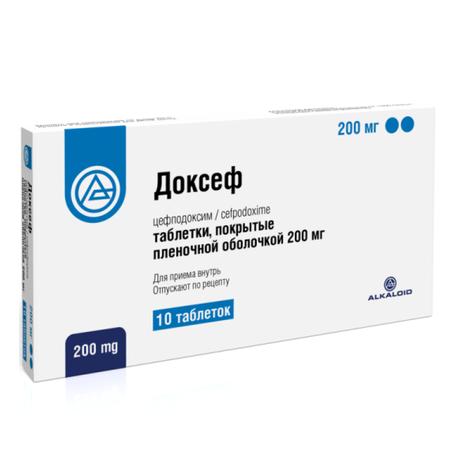 Фото Доксеф, таблетки покрыт. плен. об. 200 мг, 10 шт.