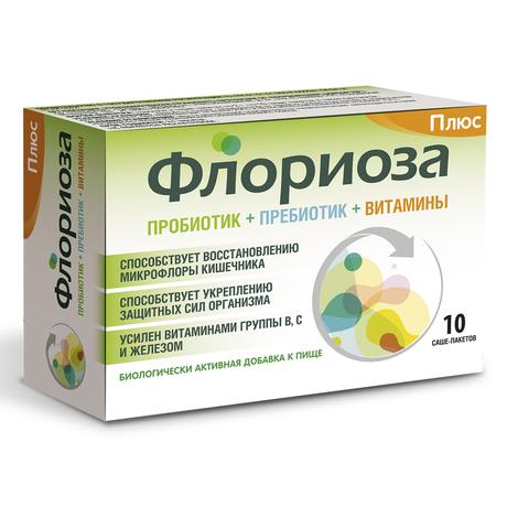 Фото Флориоза Плюс, порошок саше-пакеты 2 г, 10 шт.