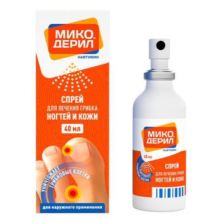 Фото Микодерил, спрей 1% 40 мл, 1 шт.