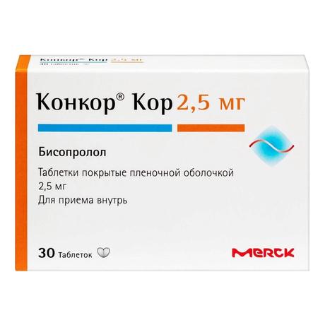 Фото Конкор Кор, таблетки покрыт. плен. об. 2,5 мг, 30 шт.