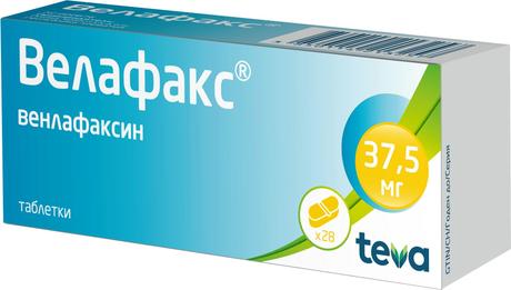 Фото Велафакс, таблетки, 37,5 мг, 28 шт.