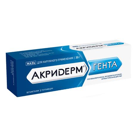 Фото Акридерм Гента, мазь 0.05%+0.1%, 30 г