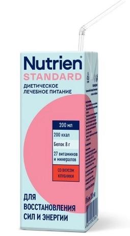 Фото Нутриэн Стандарт, смесь для энтерального питания со вкусом клубники, 200 мл