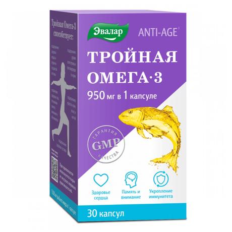 Фото ANTI-AGE Тройная Омега 3, капсулы, 30 шт.