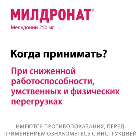 Фото Милдронат, капсусы 250 мг, 20 шт.