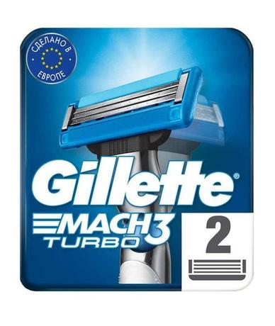 Фото Gillette Mach3 Turbo Aloe Red, сменные кассеты, 2 шт.