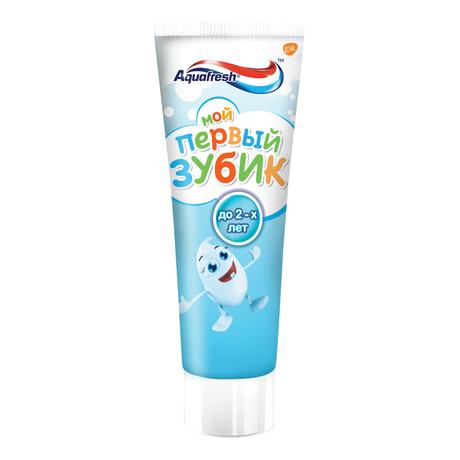 Фото Зубная паста детская Aquafresh Мой первый зубик от 0 до 2 лет с фтором для защиты от кариеса, 50 мл.