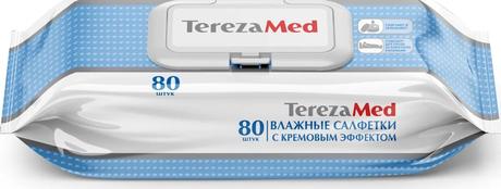 Фото TerezaMed, салфетки влажные очищающие с кремовым эффектом, 80 шт.