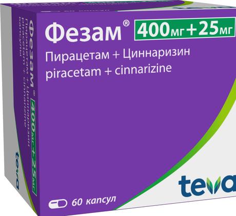 Фото Фезам, капсулы 400 мг+25 мг, 60 шт.