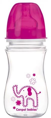 Фото Canpol Бутылочка PP EasyStart, с широким горлышком, антиколиковая, Colourful animals, 240 мл, 3 мес+