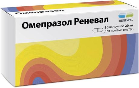 Фото Омепразол Реневал, капсулы 20 мг, 30 шт.