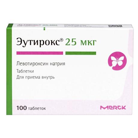 Фото Эутирокс, таблетки 25 мкг, 100 шт.