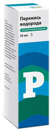 Фото Перекись водорода, раствор 3%, тюбик-капельница 25 мл