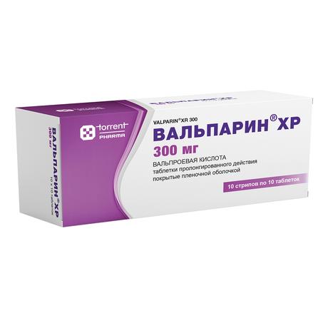 Фото Вальпарин ХР, таблетки пролонг. покрытые пленочной оболочкой 300 мг, 100 шт.
