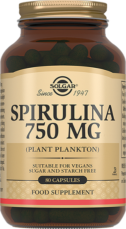 Фото Солгар Спирулина, капсулы 750 мг, 80 шт.