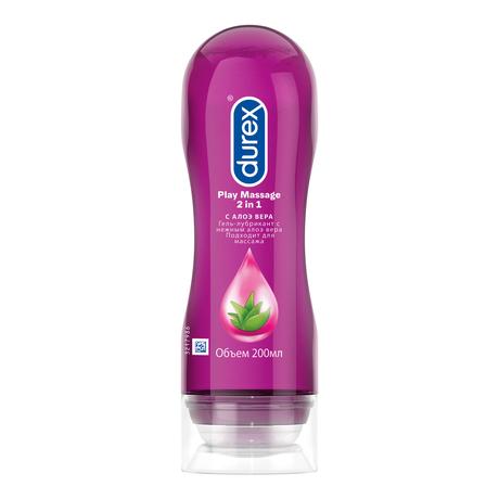 Фото Durex, гель-смазка Play Massage 2 in 1 с успокаивающим Алоэ Вера 200 мл, 1 шт.