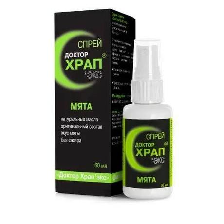 Фото Доктор Храп Экс, средство для полости рта, спрей с мятой 60 мл, 1 шт.