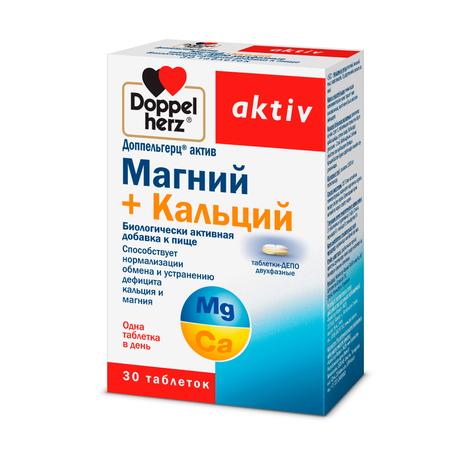 Фото Доппельгерц актив Магний + Кальций, таблетки депо двухфазные, 30 шт.