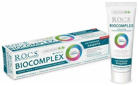 Фото Rocs biocomplex, зубная паста Активная защита, туба 94 г, 1 шт.