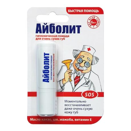 Фото Айболит SOS-восстановление, гигиеническая помада, 2.8 г