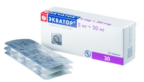 Фото Экватор, таблетки 5 мг+20 мг, 30 шт.