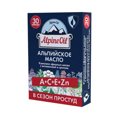 Фото Alpine Oil Альпийское масло+A+C+E+Zn в сезон простуд, капсулы, 30 шт.
