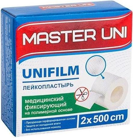 Фото Master Uni Unifilm, медицинский лейкопластырь фиксирующий на полимерной основе 2 х 500 см