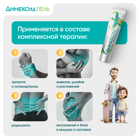 Фото Димексид 25%, гель 30 г, 1 шт.
