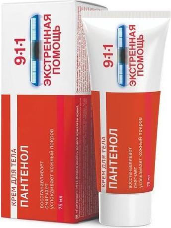Фото 911 экстренная помощь Пантенол, крем для тела, 75 мл