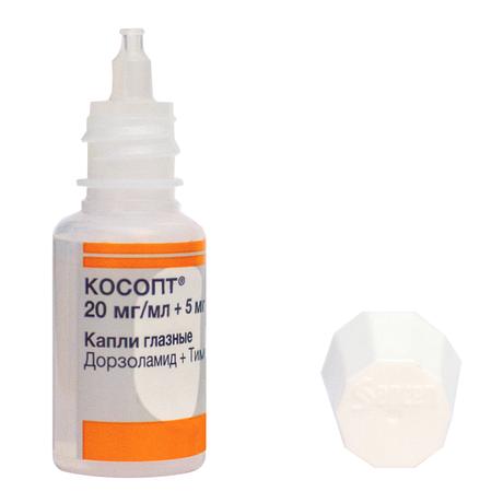 Фото Косопт, капли глазные 20 мг/мл+5 мг/мл, 5 мл